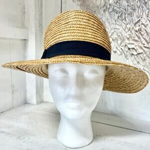 Lack of Color 100% Braided Straw Wide Brim Outdoor Sun Hat Beige One Size